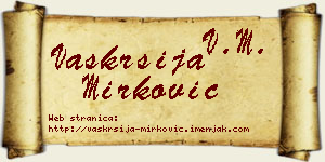 Vaskrsija Mirković vizit kartica